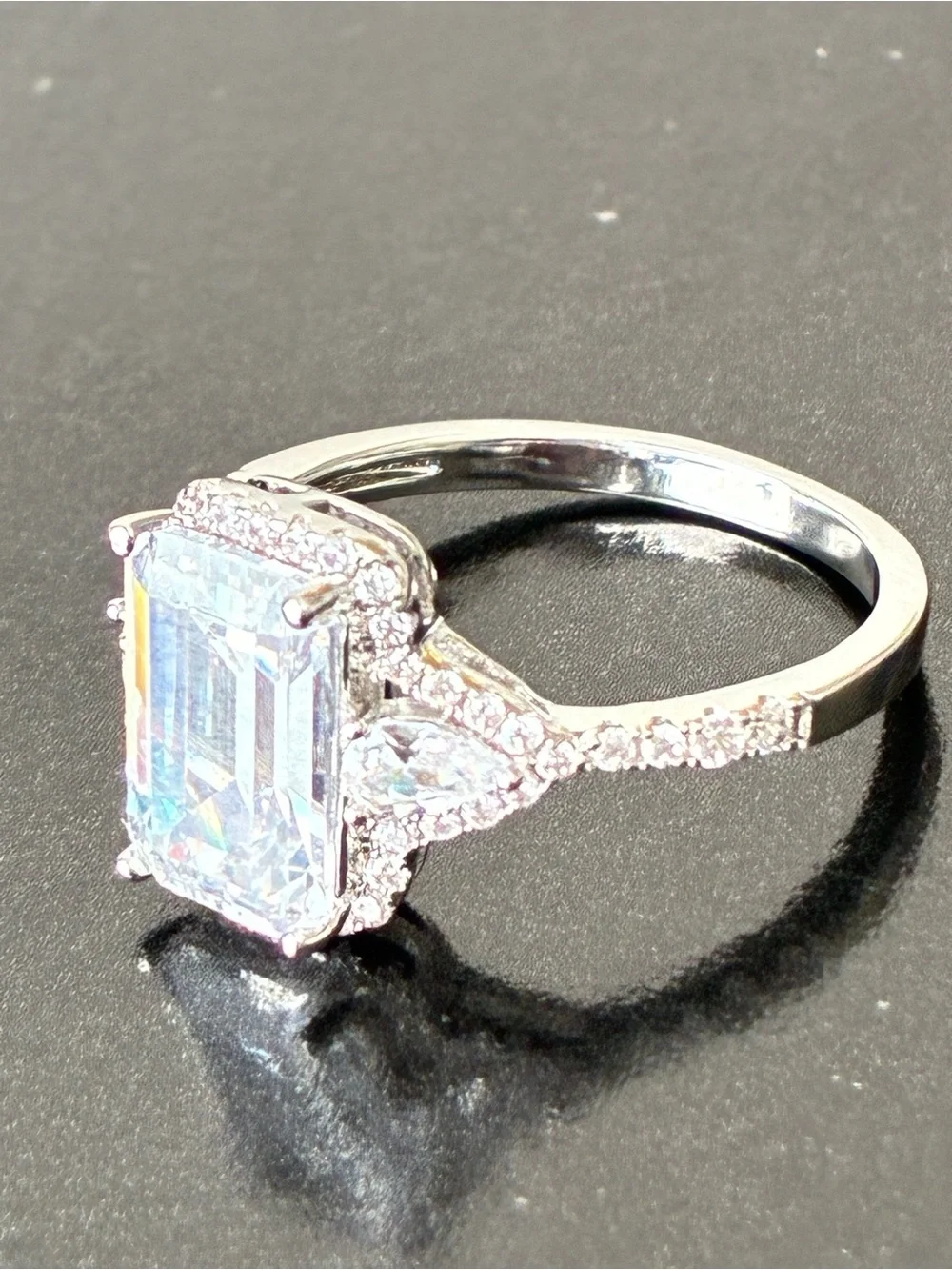 White Gold Plated Ring Sz 10